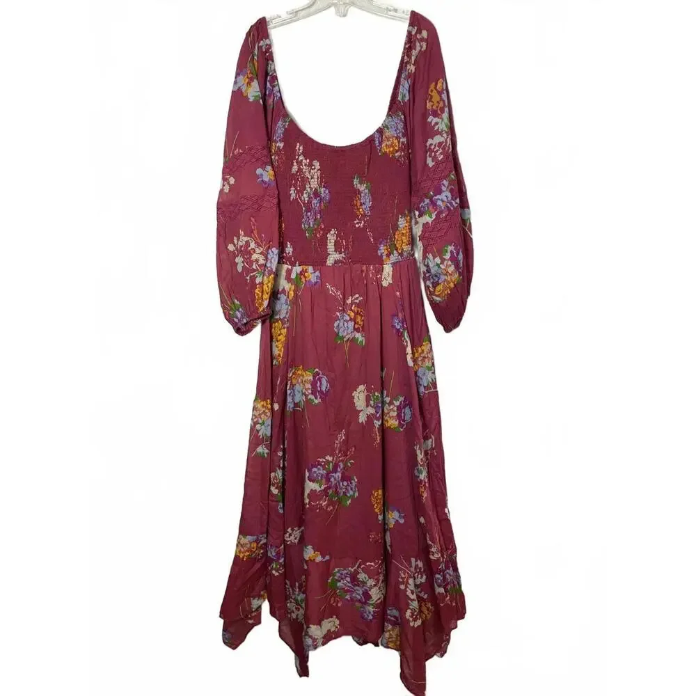 Free People Dress Women's Small Long Sleeve Floral Bohemian Prarie Cottagecore - Picture 2 of 9